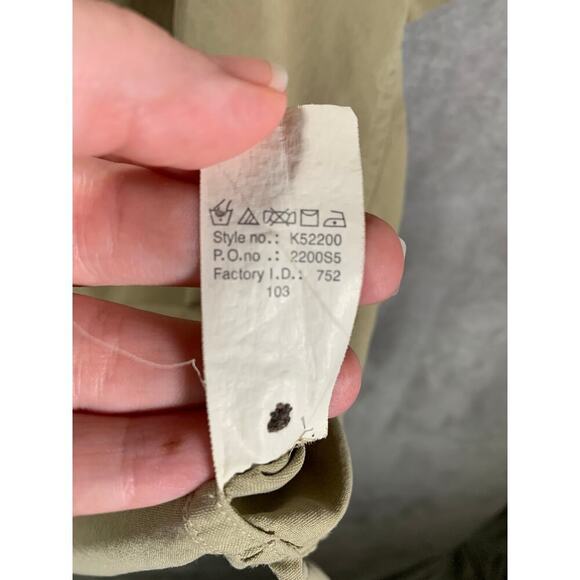 A[X]IST Shirt Men's Large Tan 100% Silk Button-Up Short Sleeve Washable - Picture 6 of 11